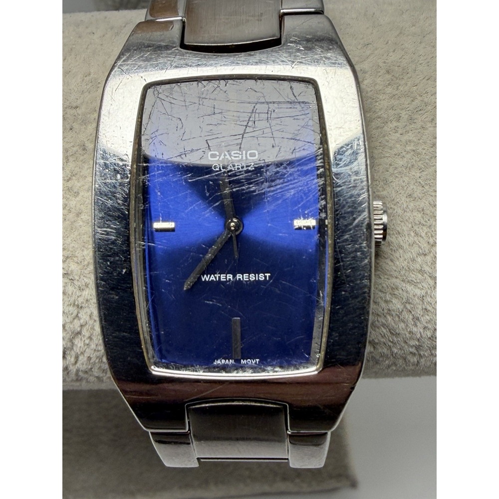 Scratched Casio MTP-1165 New Battery 27MM‎ 7.5" Blue Dial Mod 1330